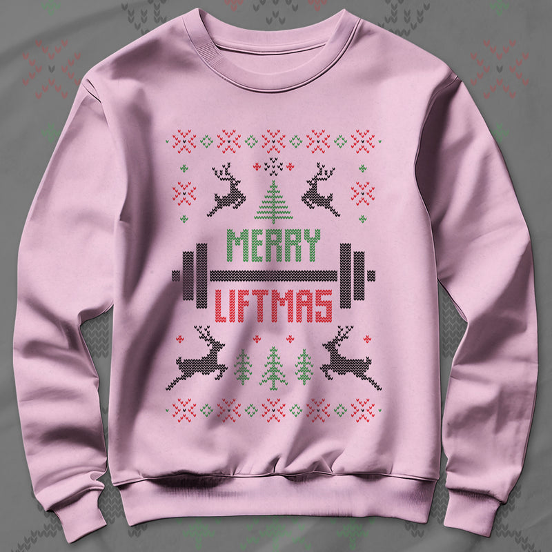 Sweatshirt Merry Liftmas No Lift No Gift - Père Noël Musclé Musculation - Cadeau Fitness Noël